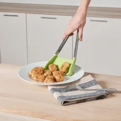 Pince spatule 2 en 1 inox silicone vert < Gifi New