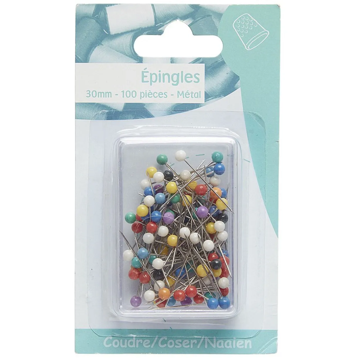 Épingle à tête x100 multicolores < Gifi Outlet