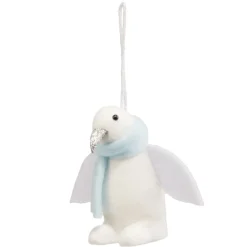 Pingouin à suspendre blanc et bleu bec pailleté H.8,5 cm < Gifi Online
