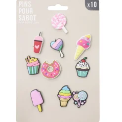 Pin's décoratifs pour sabots 10 pièces (3 modèles)