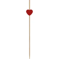 Pique apéritif bois avec coeur rouge x25