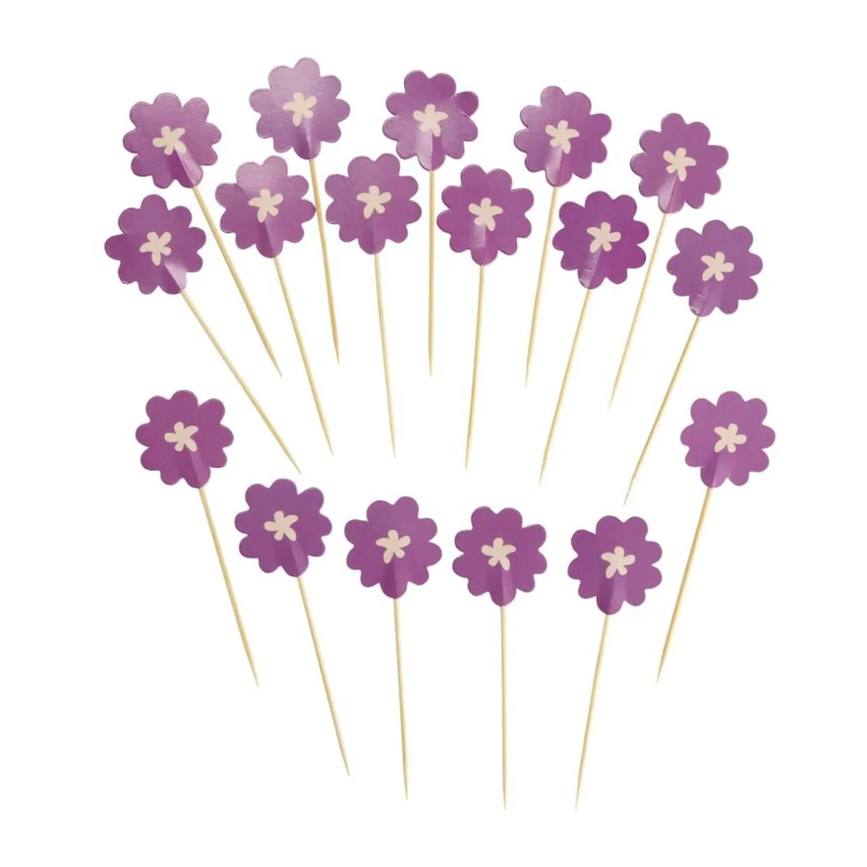 Pique apéritif x20 fleur papier tige bambou L10cm (2 modèles) < Gifi Clearance