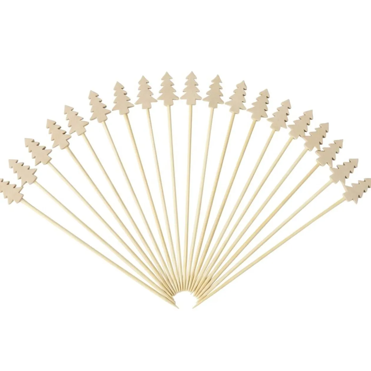 Pique apéritive X20 pcs en bambou L21X12X2 cm (3 designs assortis)