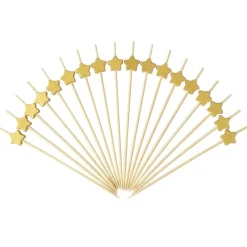 Pique apéritive X20 pcs en bambou L21X12X2 cm (3 designs assortis)