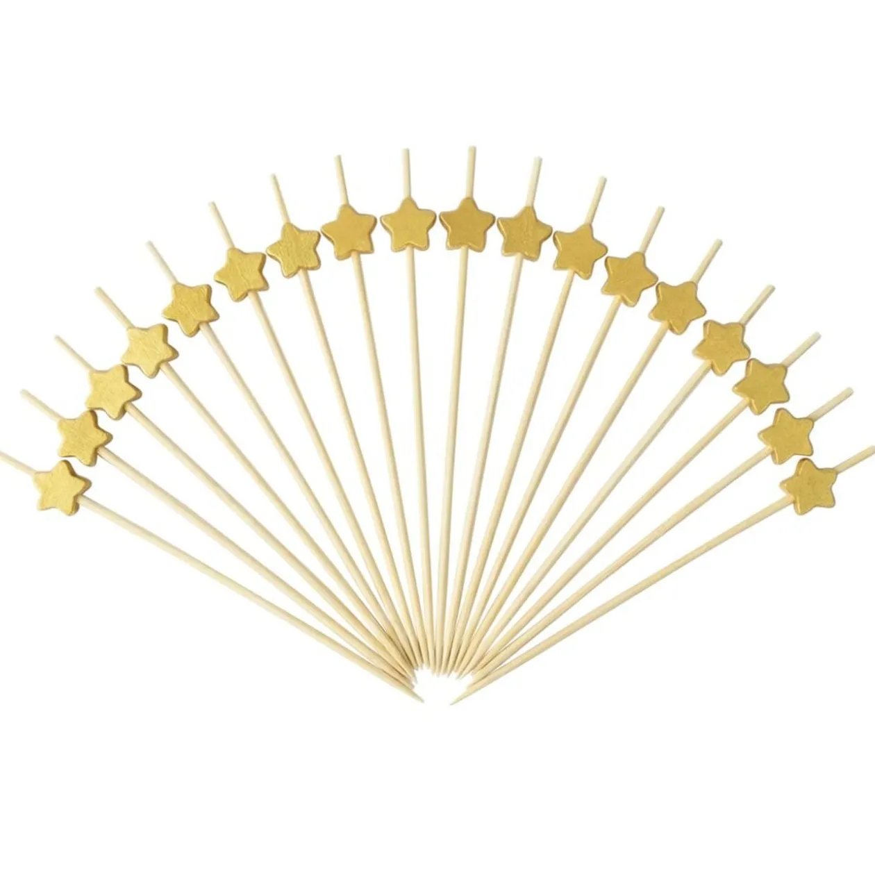 Pique apéritive X20 pcs en bambou L21X12X2 cm (3 designs assortis)