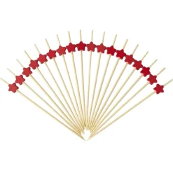 Pique apéritive X20 pcs en bambou L21X12X2 cm (3 designs assortis)