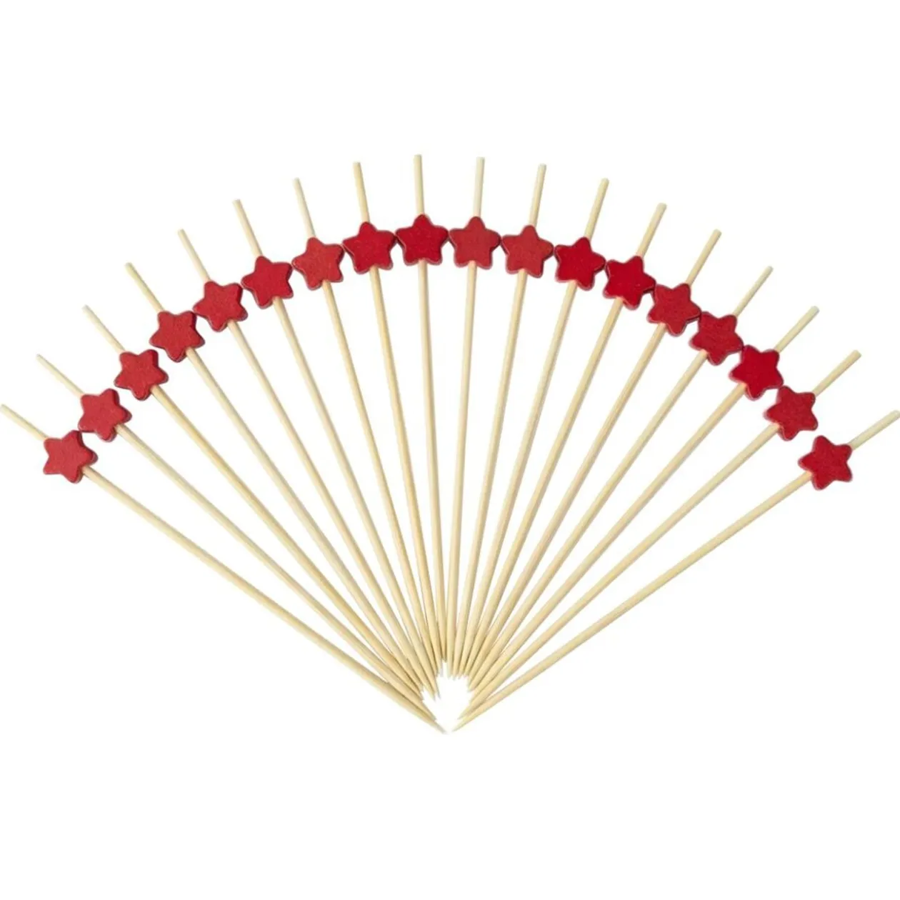 Pique apéritive X20 pcs en bambou L21X12X2 cm (3 designs assortis)