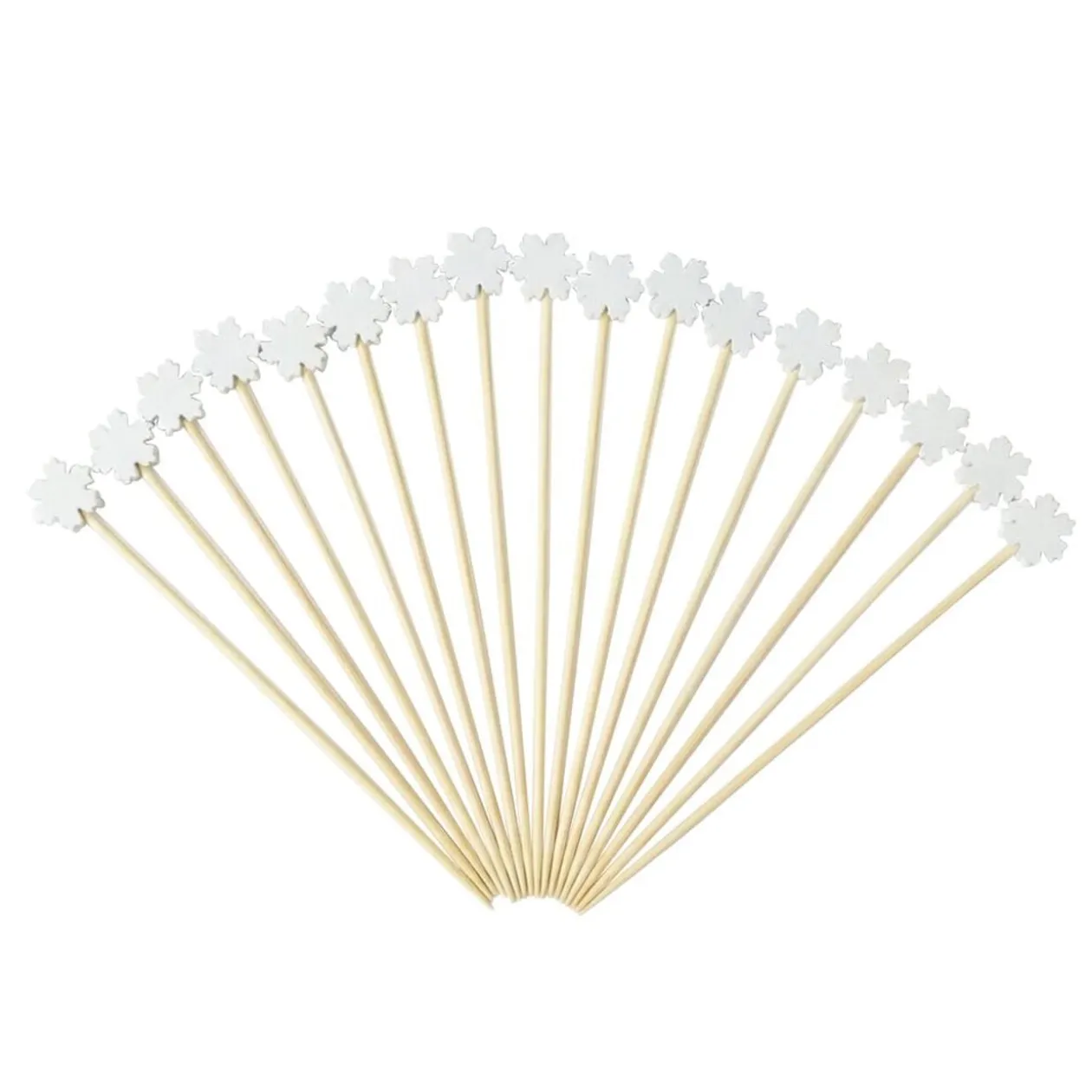 Pique apéritive X20 pcs en bambou L21X12X2 cm (3 designs assortis)