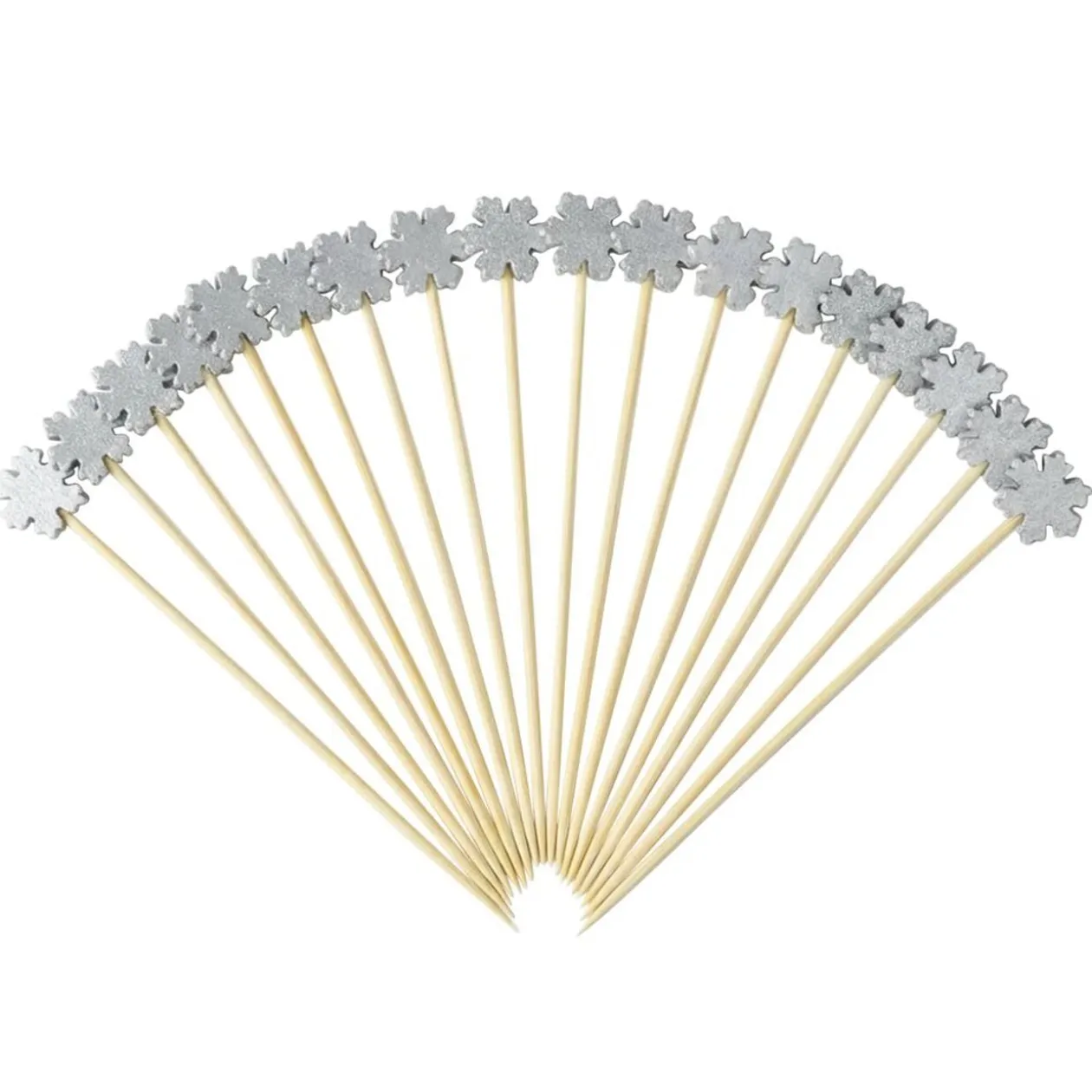 Pique apéritive X20 pcs en bambou L21X12X2 cm (3 designs assortis)