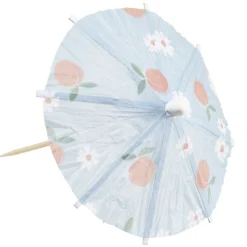 Pique cocktail parasol x20 papier motif floral fruit rose et bleu Ø8xH13cm