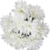 Piquet chrysanthème H44 cm blanc - Fleur artificielle 9 têtes