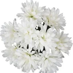 Piquet chrysanthème H44 cm blanc - Fleur artificielle 9 têtes