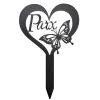 Piquet commémoratif inscription paix fer noir 19xH30cm