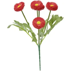 Piquet de 5 Chrysanthèmes rouges ouvertes en polyéthylène < Gifi Sale