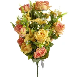 Piquet de fleurs artificielles orange et jaune H68 cm < Gifi Clearance