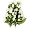 Piquet de rose blanche 72 têtes bouquet fleur artificielle Ø40xH67cm