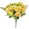 Piquet de rose et chrysanthème orange bouquet fleur artificielle H42cm < Gifi Best