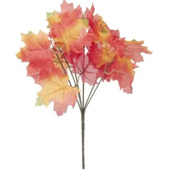 Piquet feuilles d'érable artificiel orange