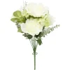 Piquet fleur artificielle Ø32xH40cm blanc et bleu