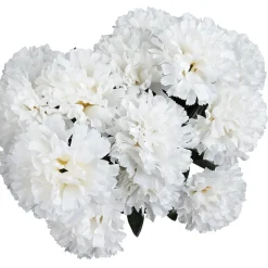 Piquet oeillets blanc bouquet fleur artificielle Ø20xH46cm
