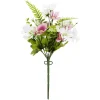 Piquet pâquerette H27 cm blanc rose - Fleur artificielle 22 têtes