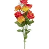 Piquet rose et oeillet orange bouquet fleur artificielle 10 têtes H46cm
