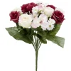 Piquet rose+orchidée+pâquerette H40 cm violet - Fleur artificielle 18 têtes