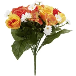 Piquet rose+orchidée+pâquerette H40 cm jaune - Fleur artificielle 18 têtes < Gifi Clearance