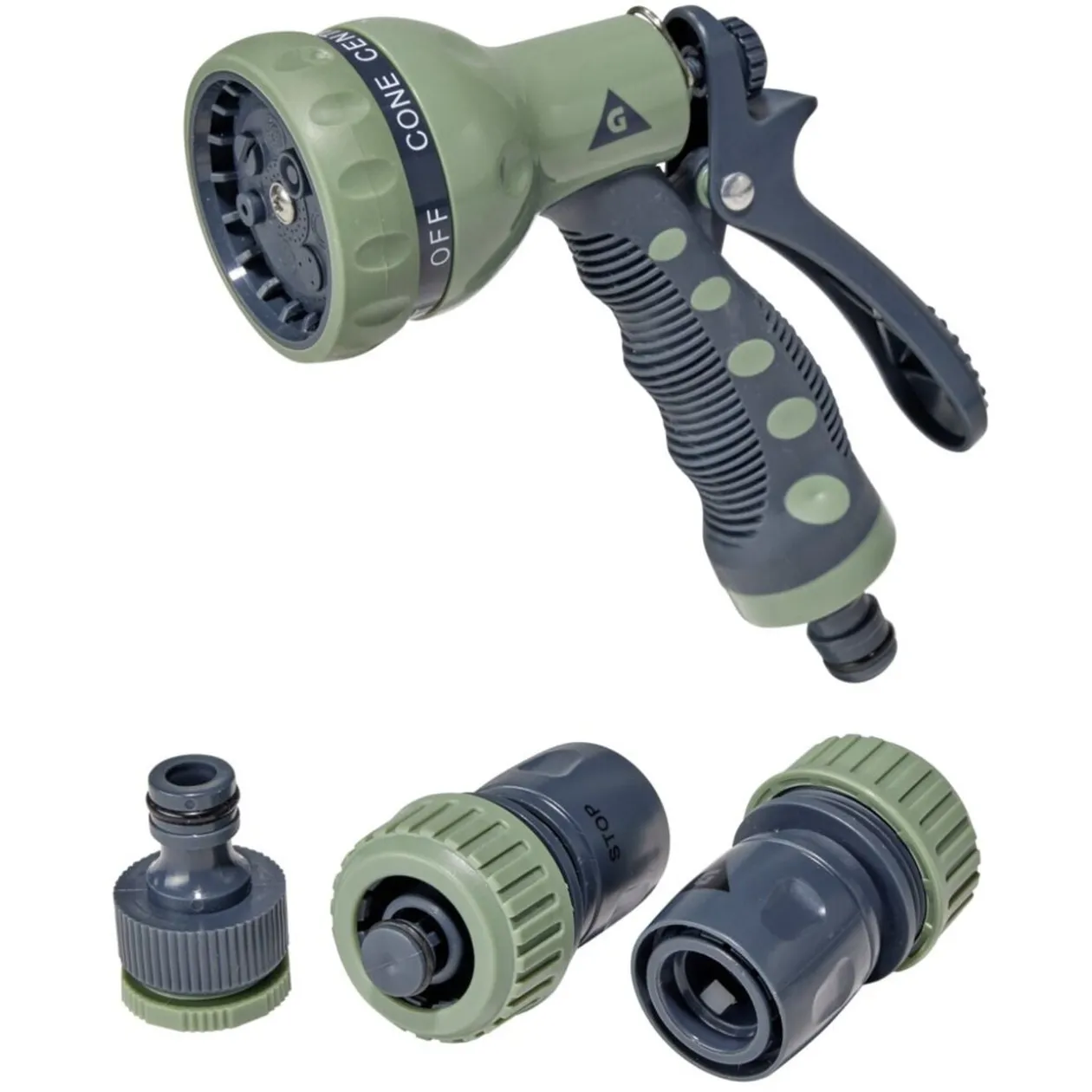 Pistolet arrosage gris 7 jets