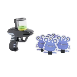 Pistolet tir rapide rondelle mousse x10 avec cible extraterrestre x4