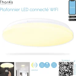 Plafonnier LED connecté WIFI < Gifi