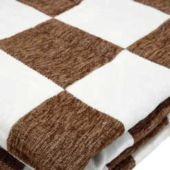 Plaid chenille motif damier bicolore 127x152cm (2 modèles)