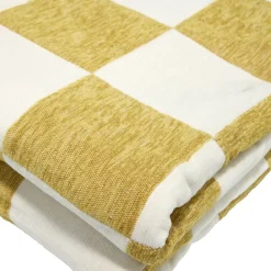 Plaid chenille motif damier bicolore 127x152cm (2 modèles)