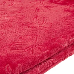 Plaid de Noël imprimé relief polyester L160X130 cm (2 modèles rouge ou vert)