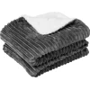 Plaid design ondulé 130x160cm gris et blanc