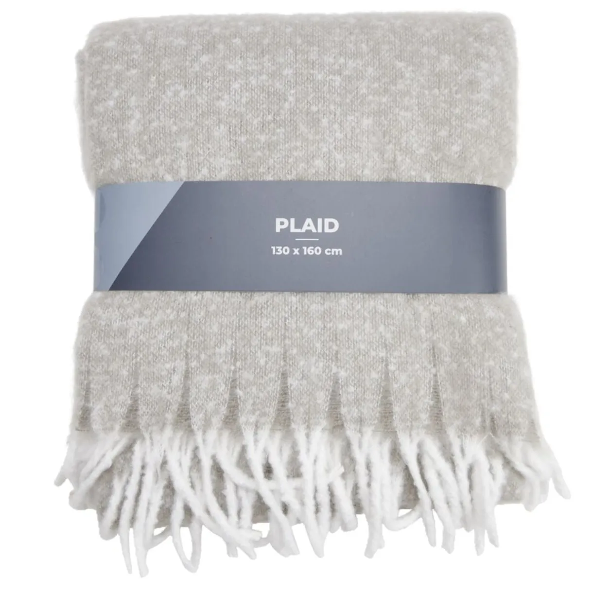 Plaid à franges uni gris 130x160cm < Gifi