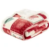 Plaid imprimé motif Noël polyester L150X120 cm (3 modèles beige/rose/rouge)