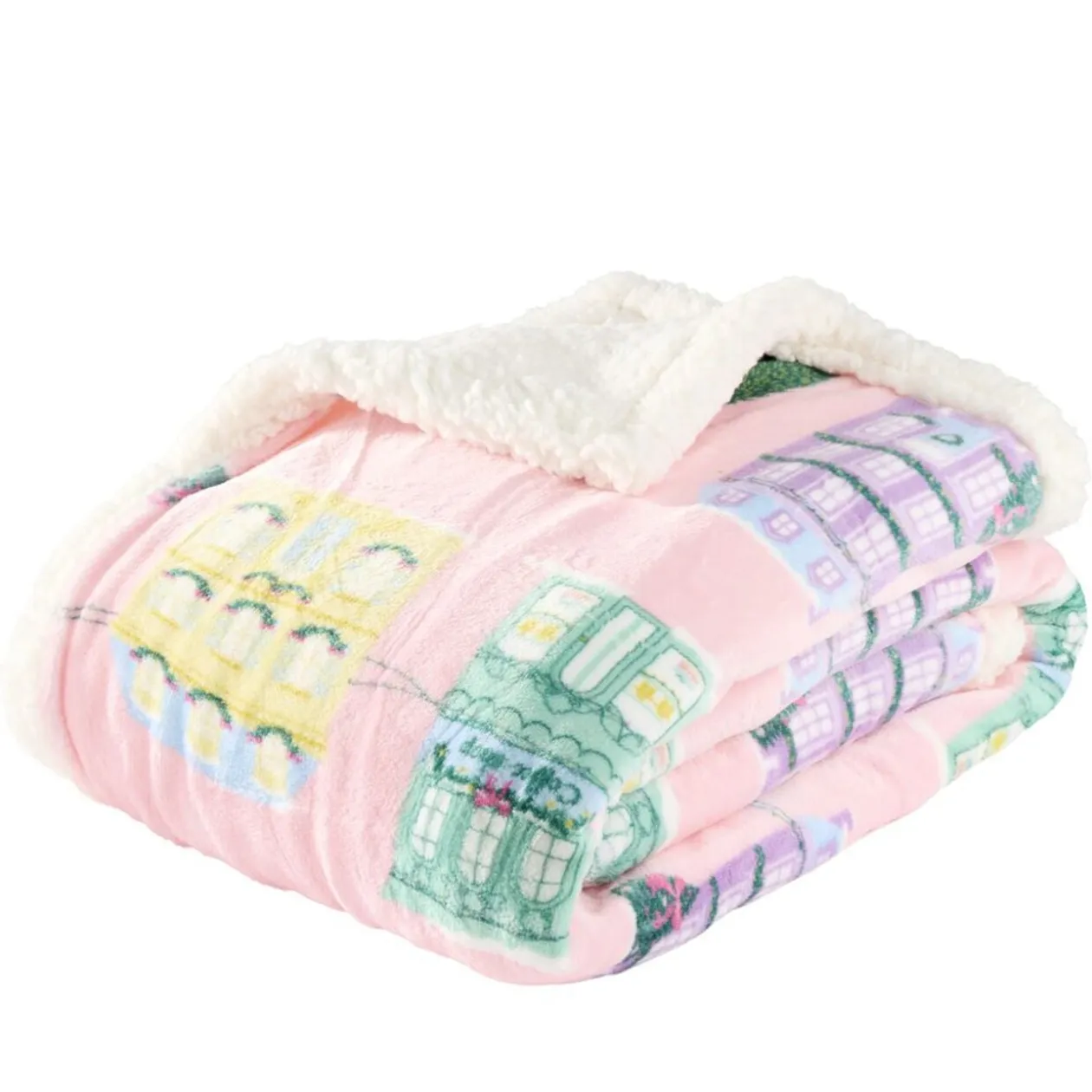 Plaid imprimé motif Noël polyester L150X120 cm (3 modèles beige/rose/rouge)