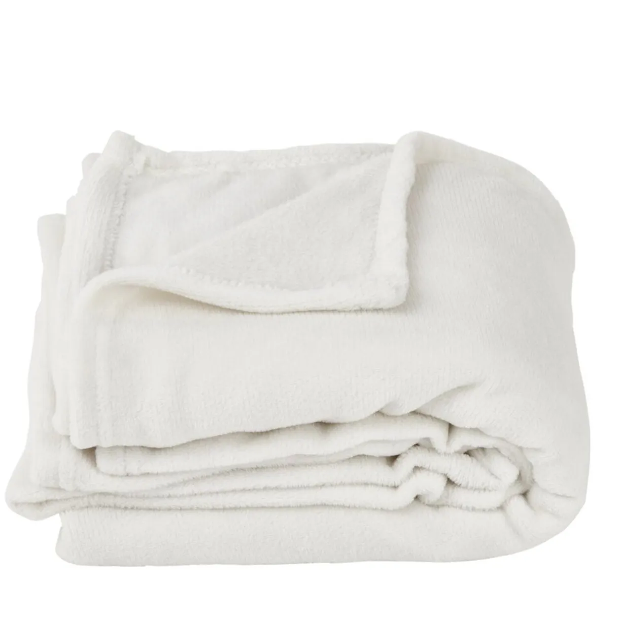 Plaid microfibre 130x160cm blanc < Gifi