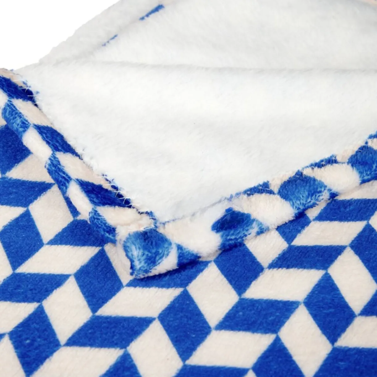 Plaid motif chevrons bicolore 130x160cm (2 modèles jaune ou bleu) < Gifi Discount