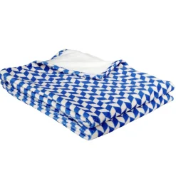 Plaid motif chevrons bicolore 130x160cm (2 modèles jaune ou bleu) < Gifi Discount
