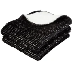 Plaid noir pailleté avec dos sherpa 130x160 cm < Gifi Sale