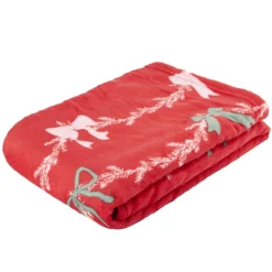 Plaid Noël imprimé guirlande Noël polyester L160X130 cm rouge < Gifi Discount