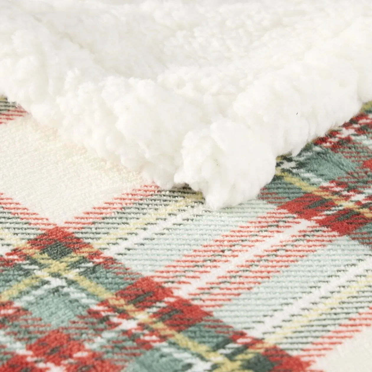 Plaid Noël vintage imprimé tartan polyester L150X120 cm