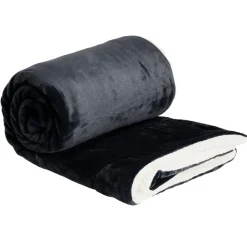 Plaid pilou pilou réversible noir et blanc 127x152cm < Gifi New