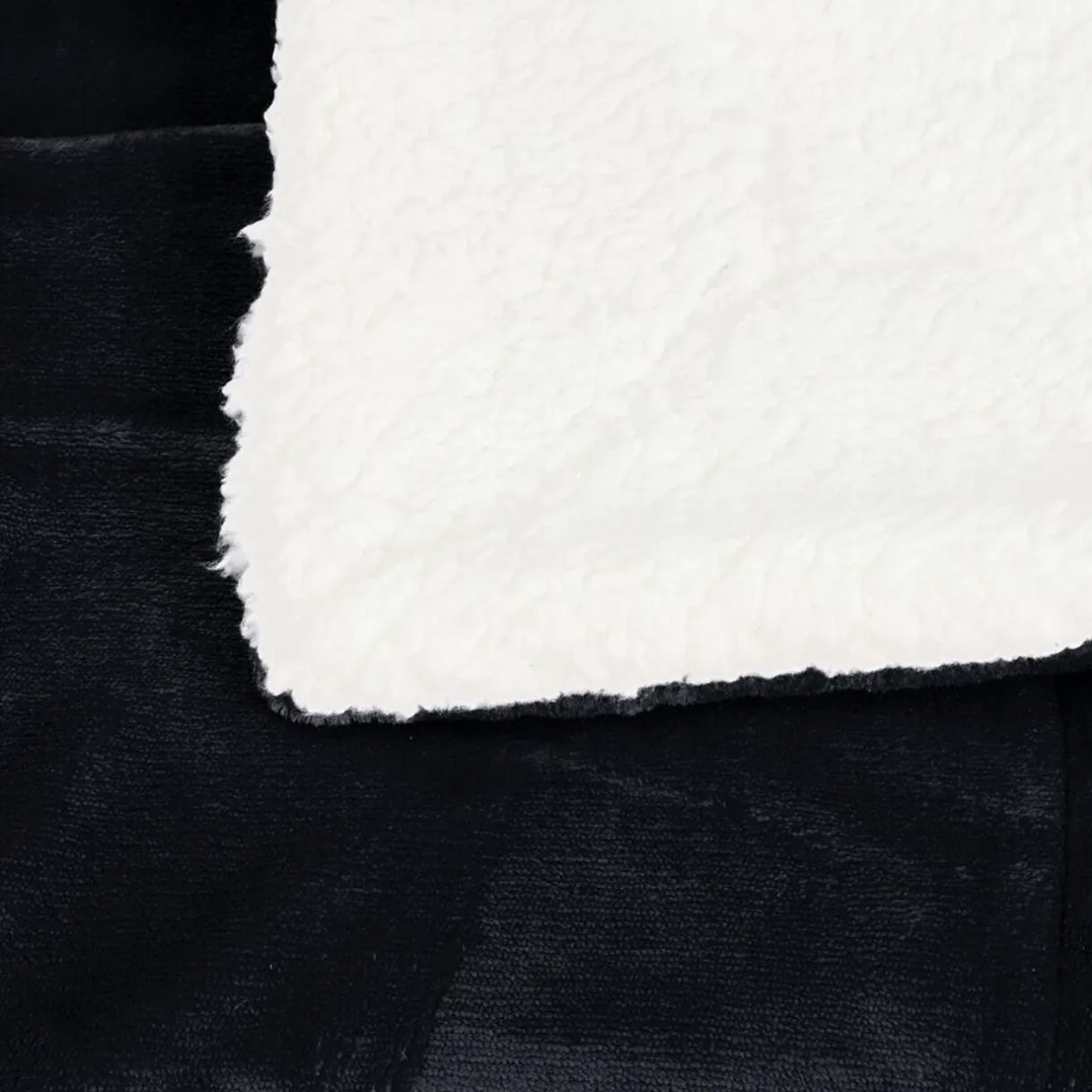 Plaid pilou pilou réversible noir et blanc 127x152cm < Gifi New
