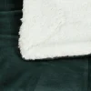 Plaid pilou pilou réversible vert et blanc 127x152cm