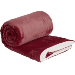 Plaid pilou pilou sherpa blanc et prune 127x152cm < Gifi Clearance