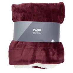 Plaid pilou pilou sherpa blanc et prune 127x152cm < Gifi Clearance