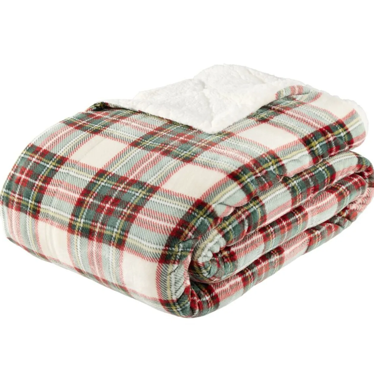 Plaid pilou XL imprimé motif jacquard L200X180 cm (2 modèles rouge ou beige)